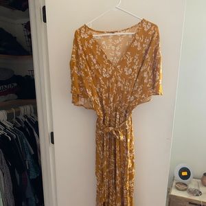 yellow floral dress boho